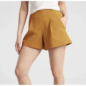 Athleta Textured Brooklyn Tuscan Gold Pull On Shorts Women's Size 6